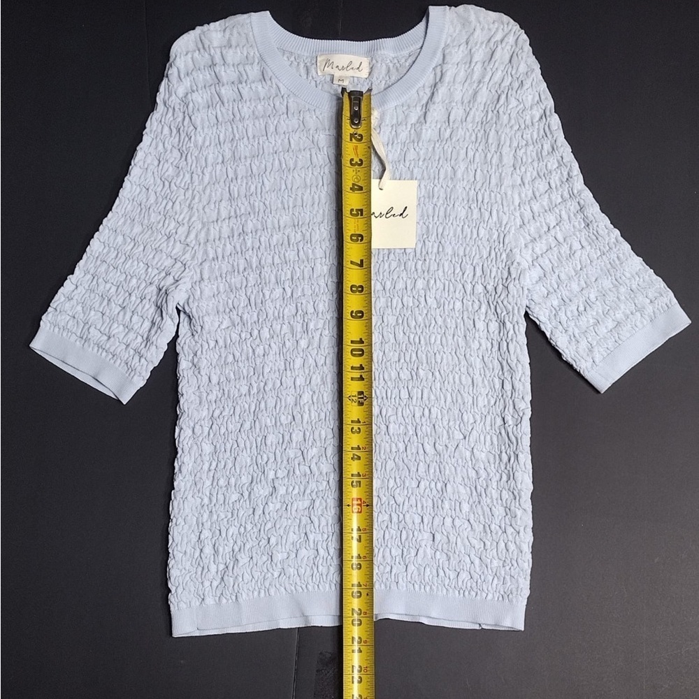Marled Cloud Blue Knit Top size M brand new w tags - Picture 7 of 13